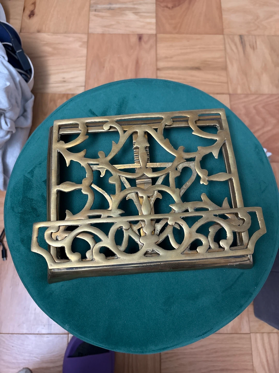Vintage brass book stand