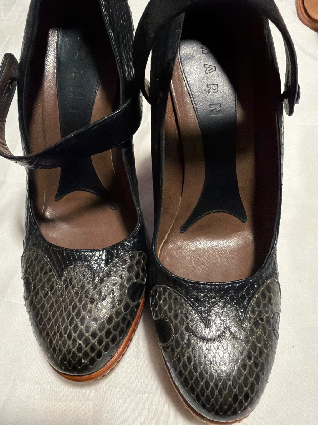 Marni Black Snakeskin Heels - # Size 37