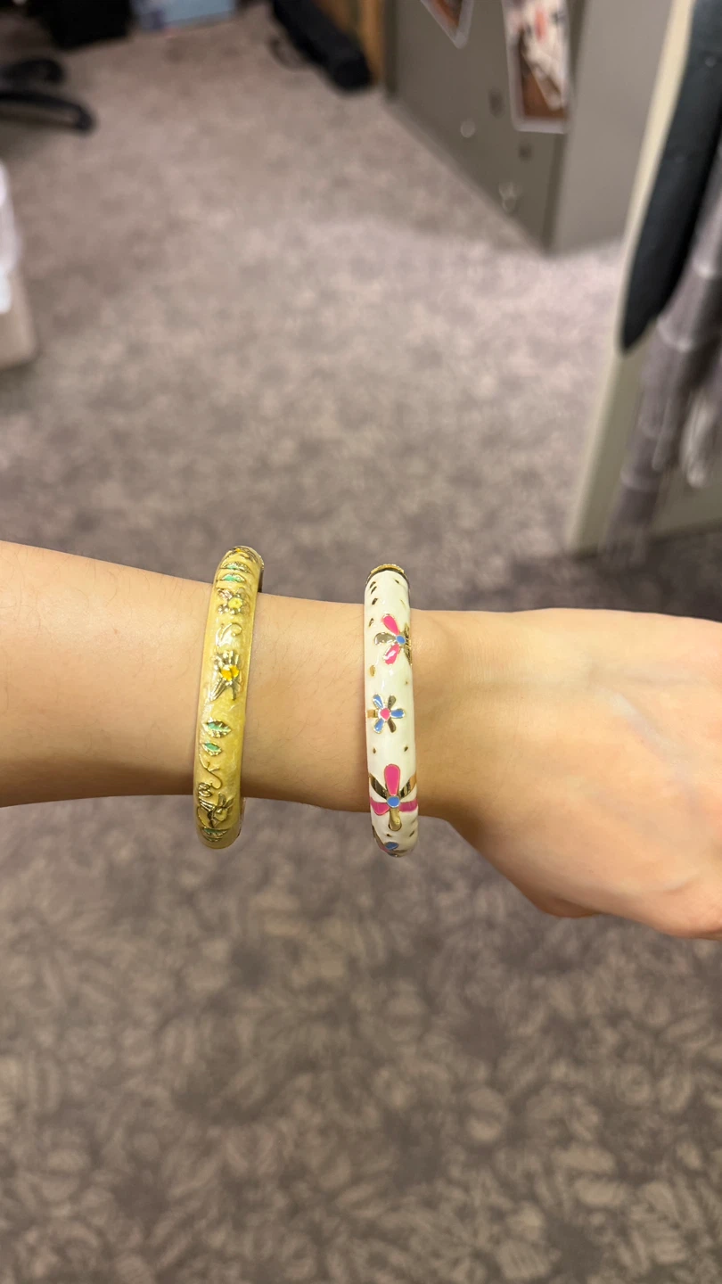 Bangle Bracelets - Floral & Gold - photo 2