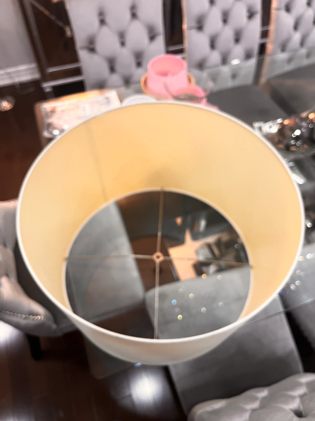 Beige Drum Lamp Shade - photo 3