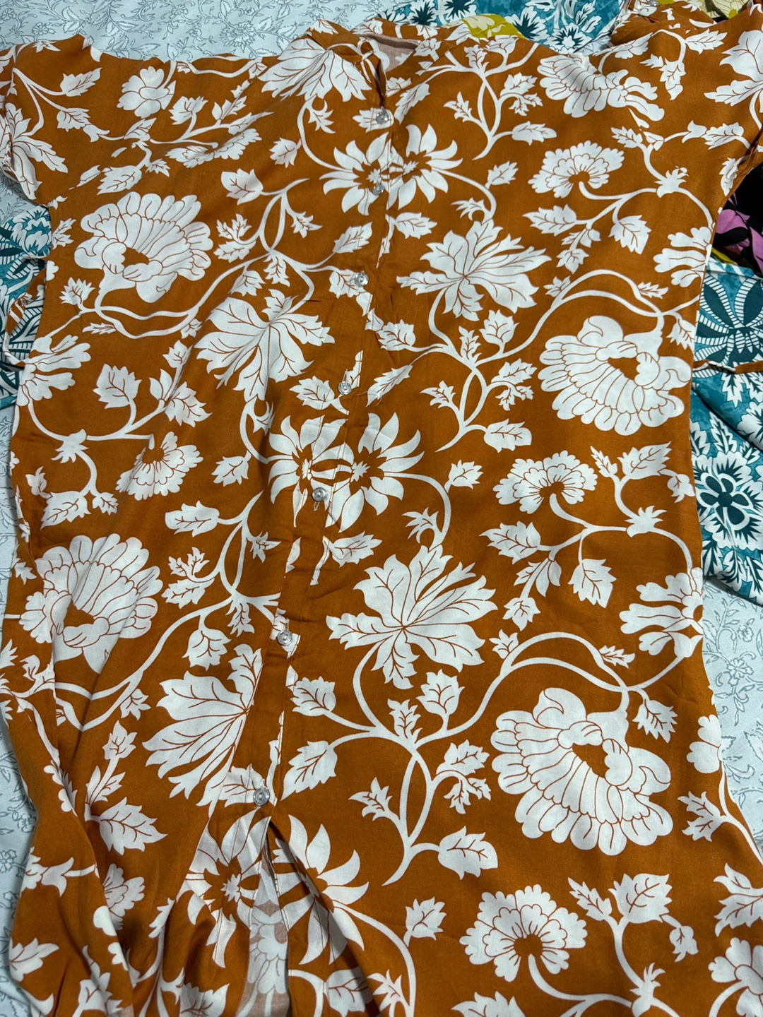 Floral Print Button-Down Shirt - photo 3