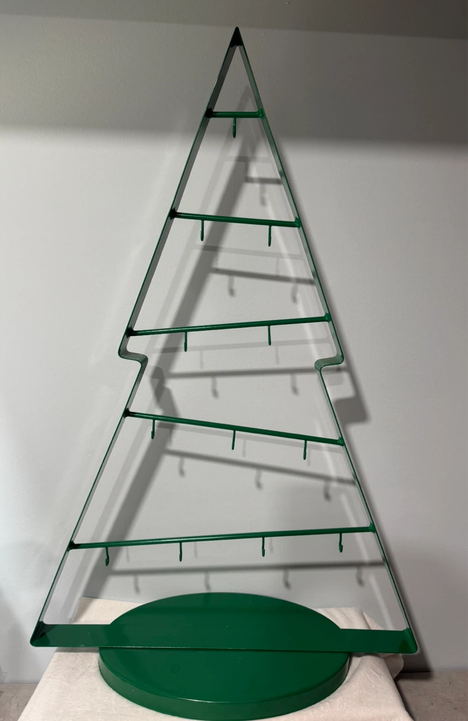 Green Crate & Barrel Christmas Tree Ornament Display - 29" Tall