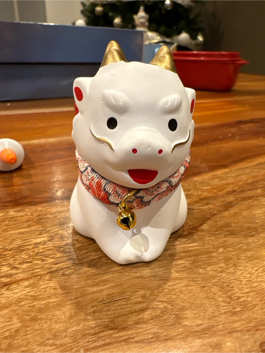 Japan White Ceramic Zodiac Dragon Figurine