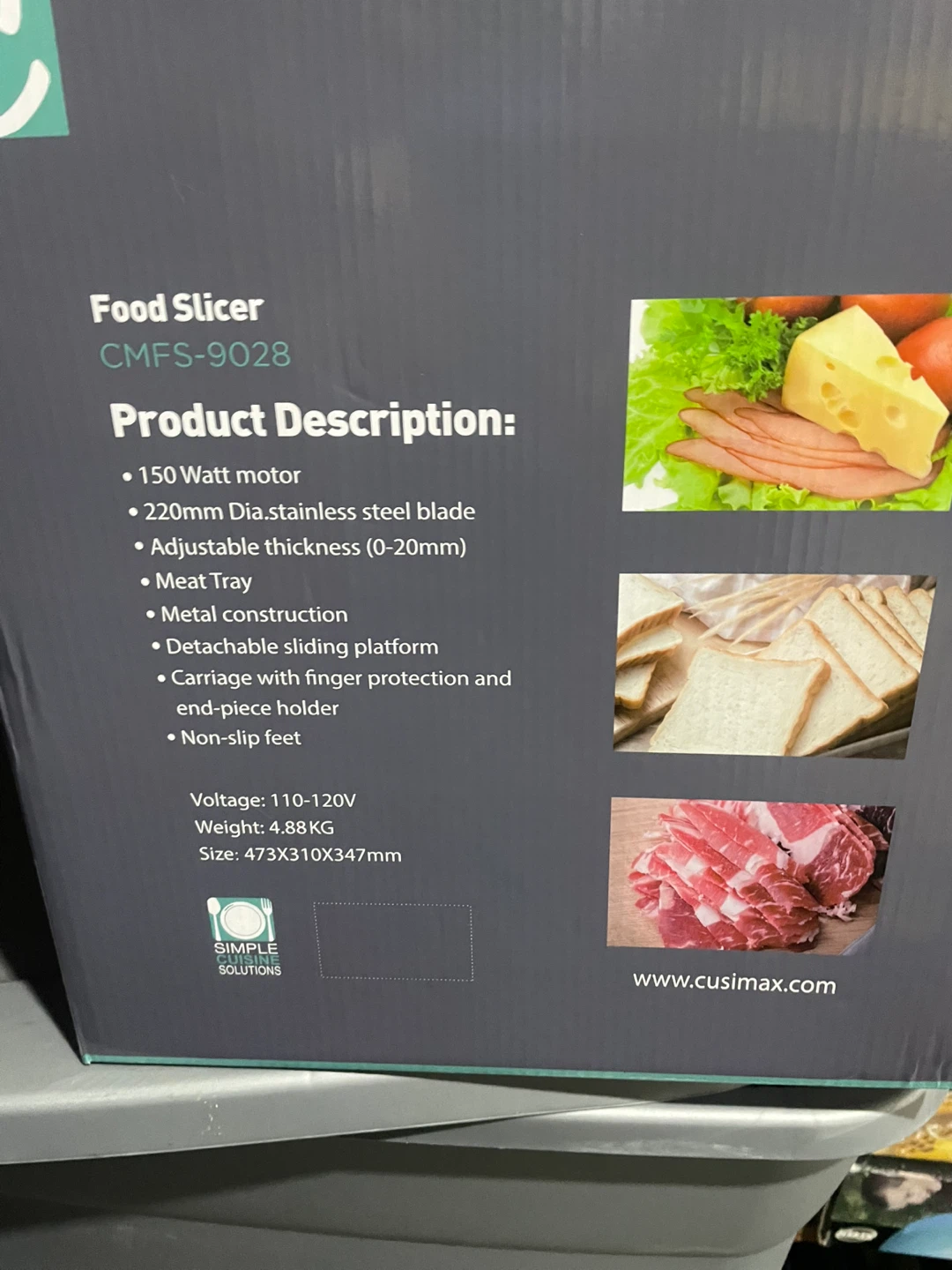 New Cusimax CMFS-9028 Food Slicer - Like New! - photo 3