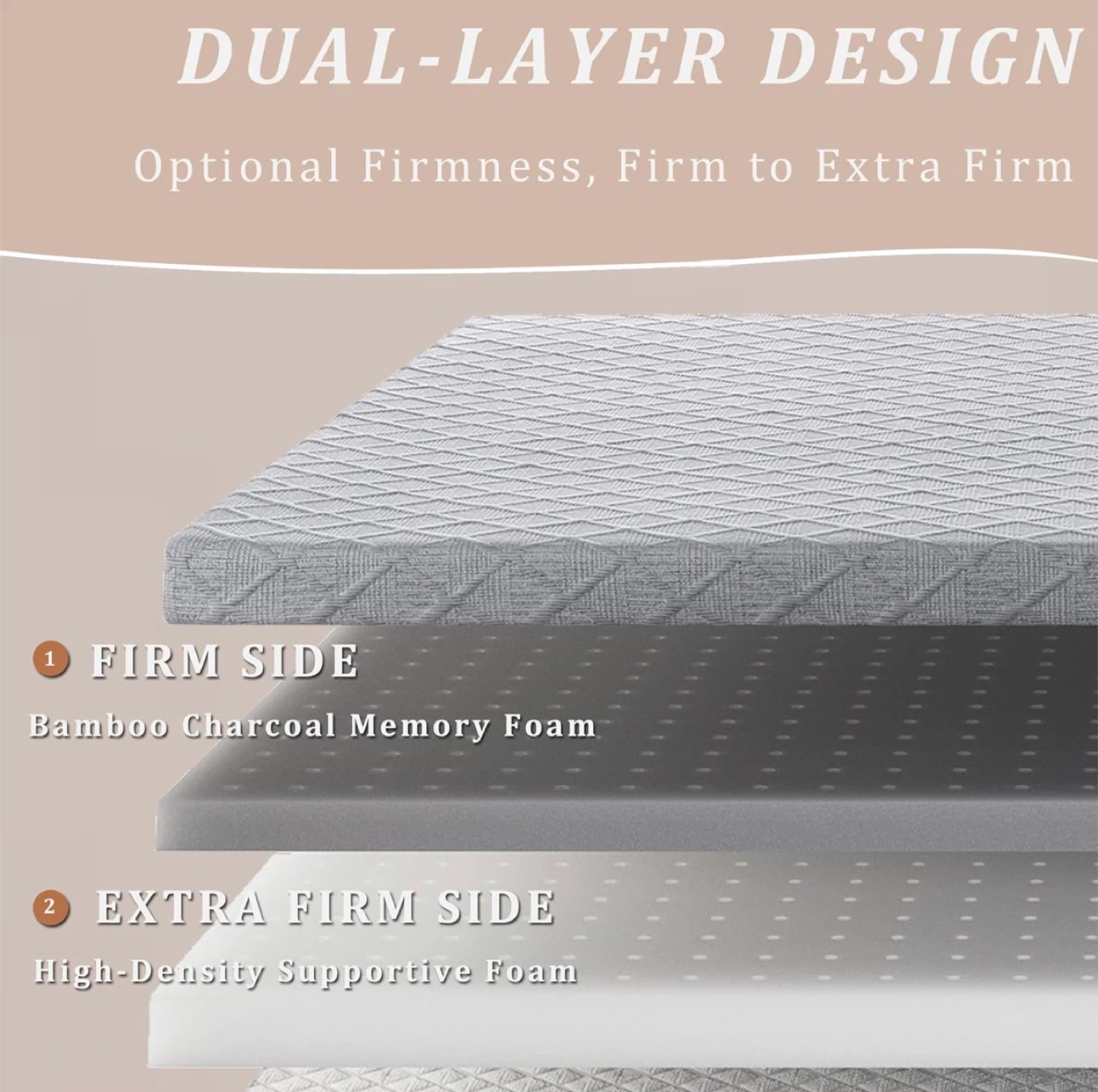 Dual-Layer Mattress Topper - Firm/Extra Firm - photo 2