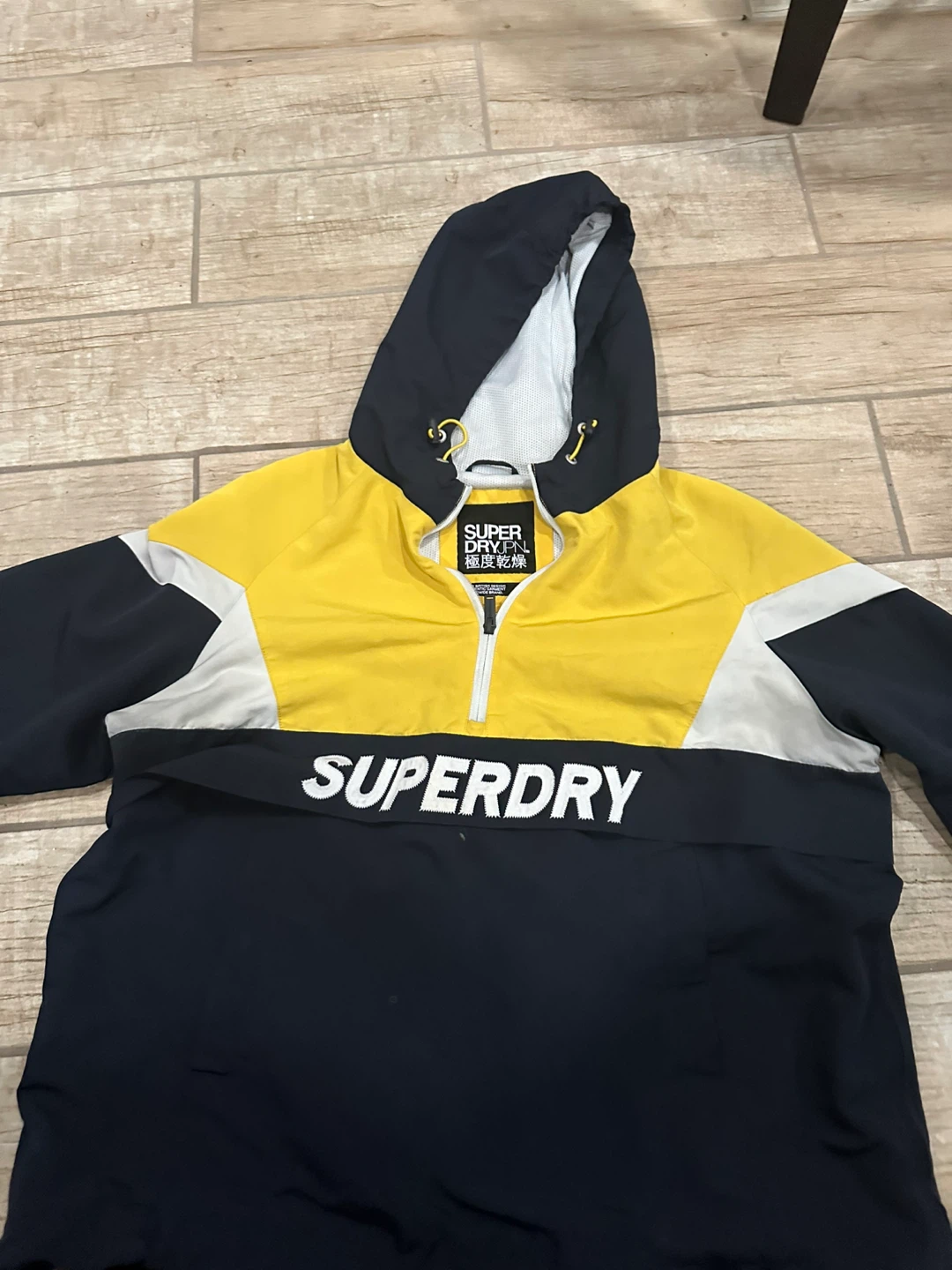 Superdry Japan Soft Shell Windbreaker Jacket Yellow Black Size L