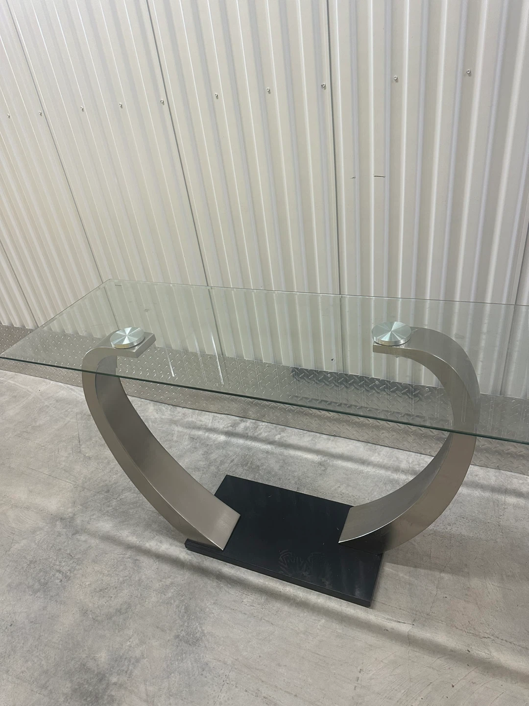 Glass Top Console Table