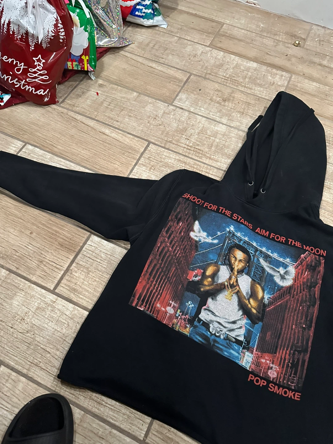 Vlone X Pop Smoke Hoodie Black M Shoot For The Stars