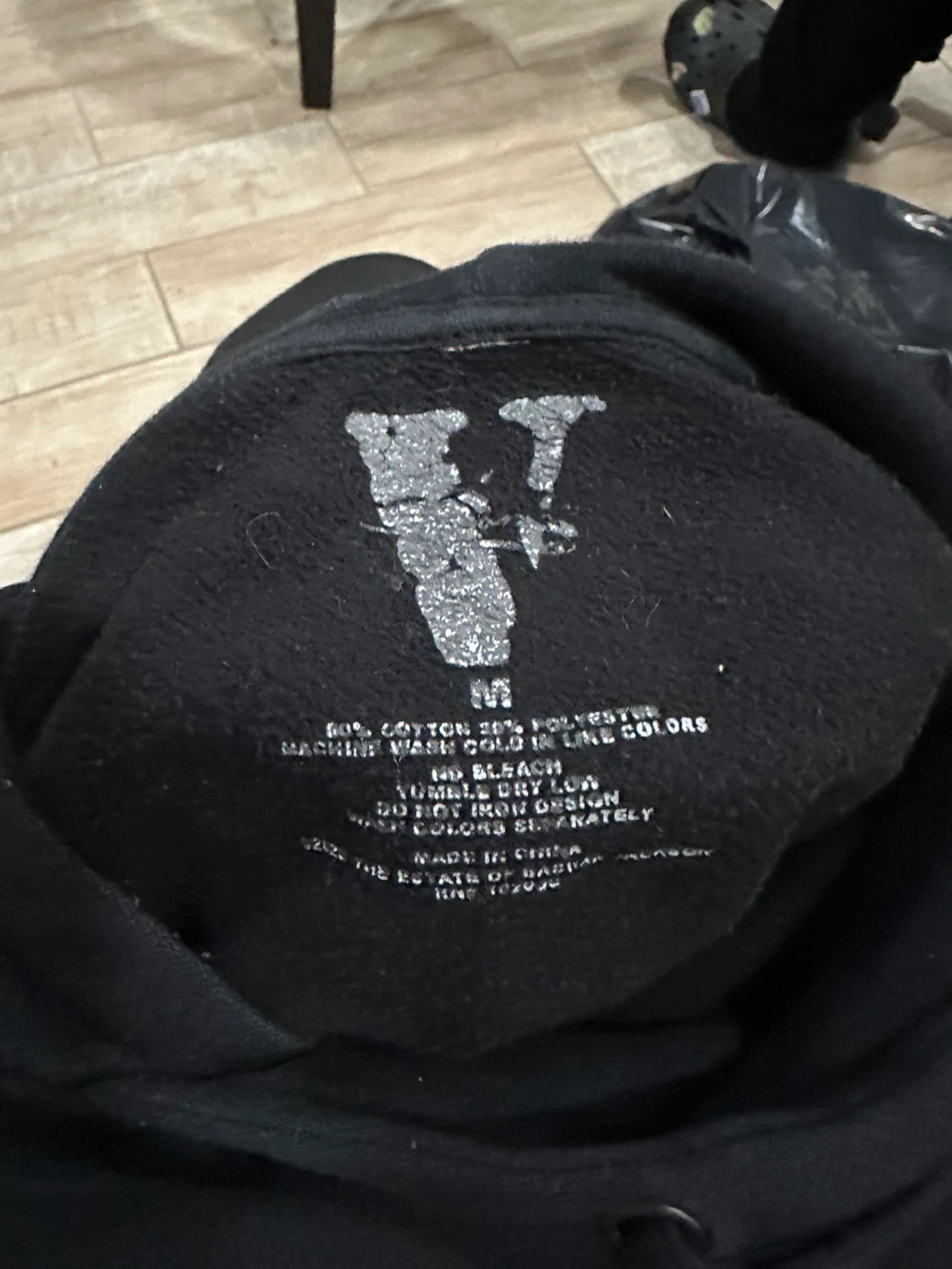 Vlone X Pop Smoke Hoodie Black M Shoot For The Stars - photo 2