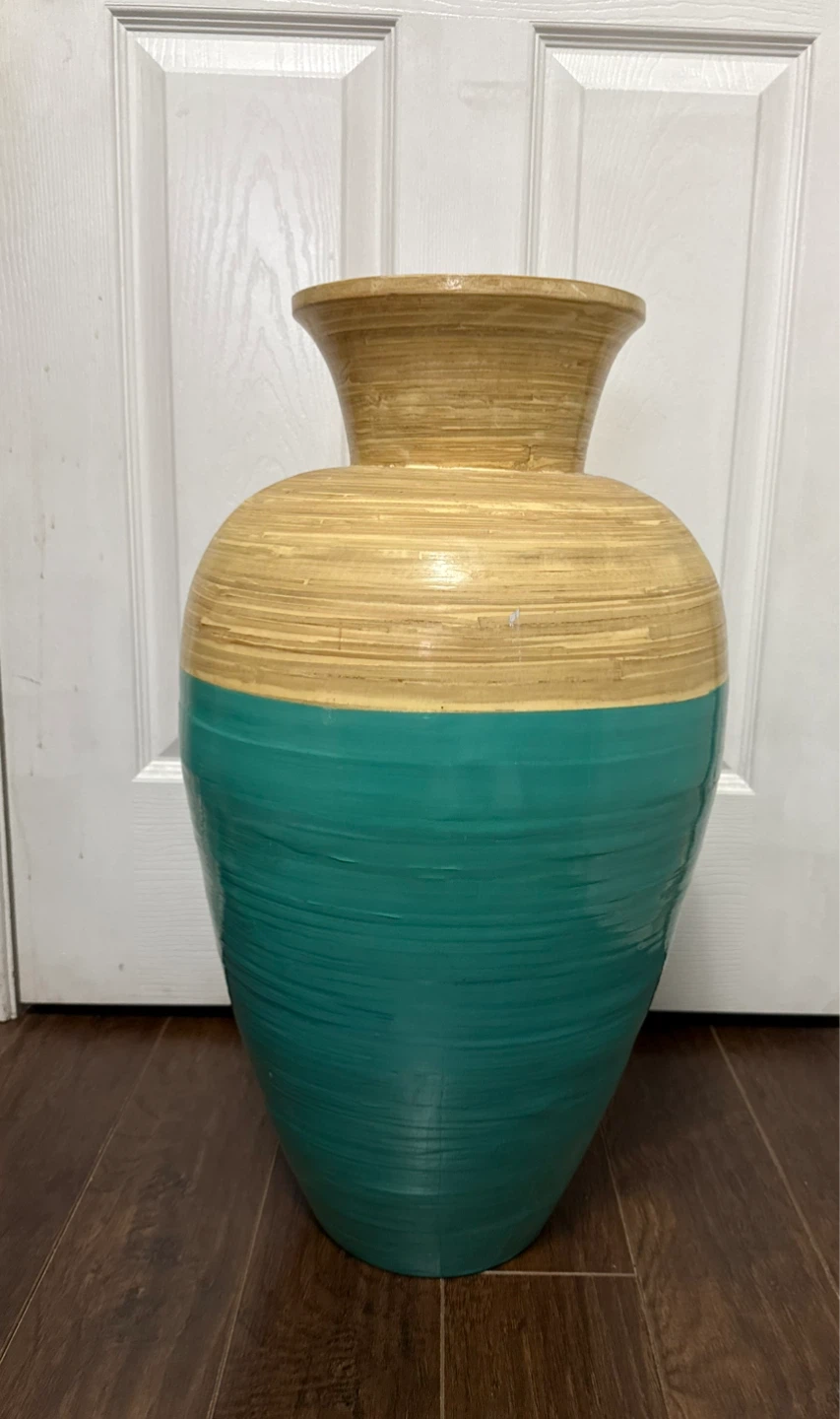 Large Modern Two-Tone Floor Vase