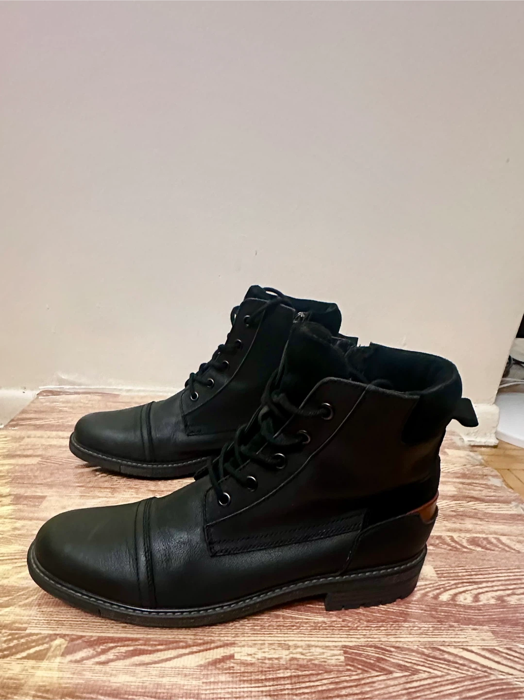 Black Leather Ankle Boots - Size 9.5 - photo 3