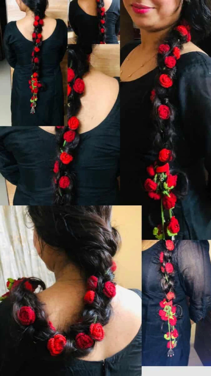 Handmade Crochet Flower Hair Braid Accessory - photo 2