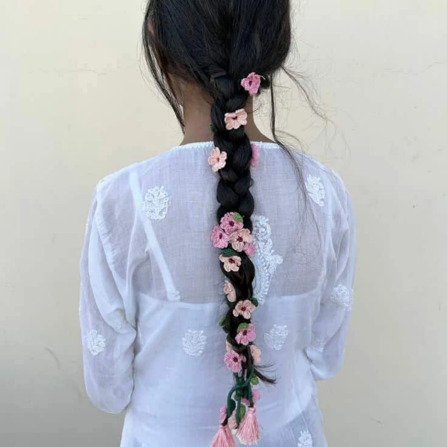 Handmade Crochet Flower Hair Braid Accessory