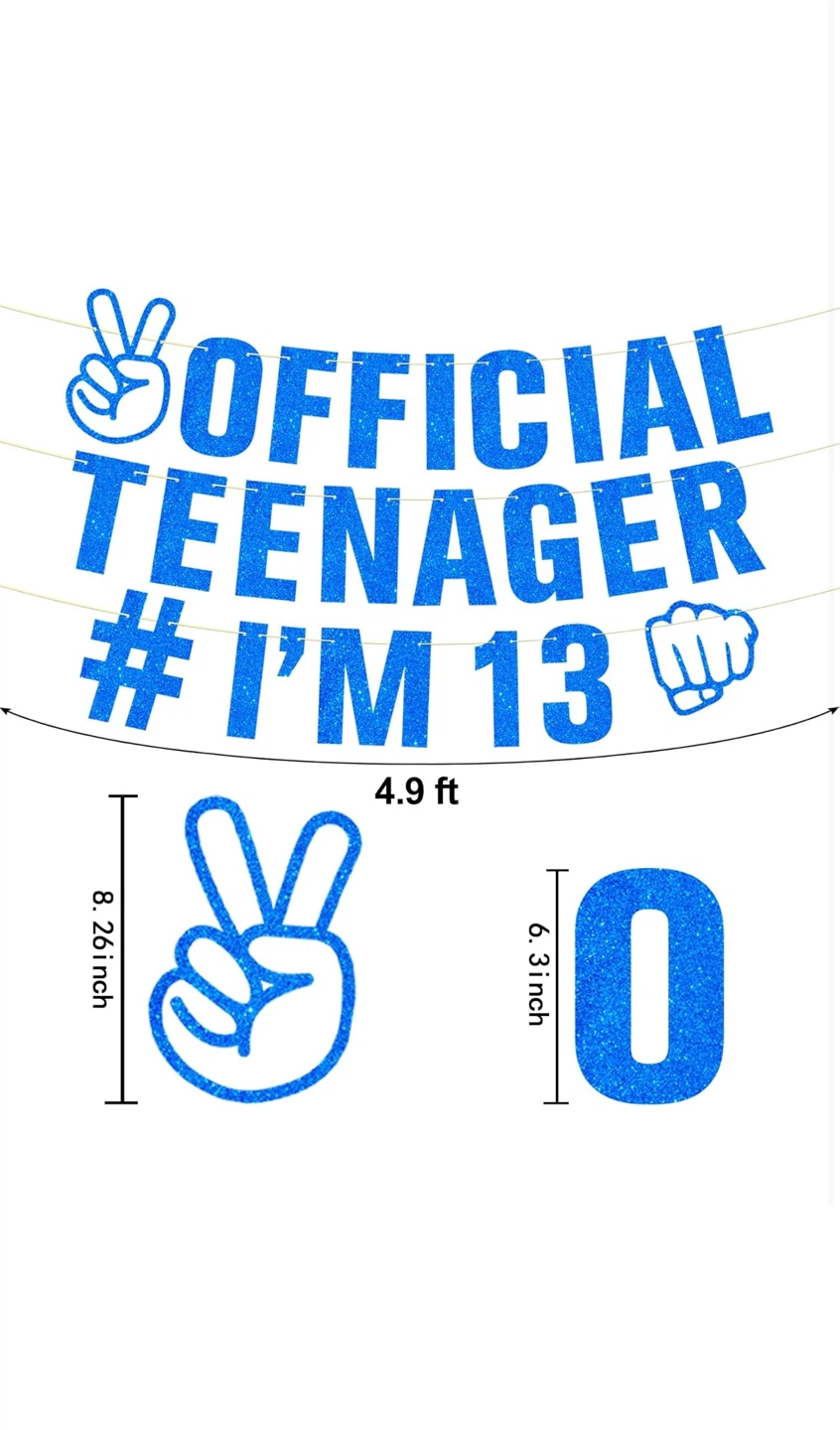 Official Teenager Banner - Blue Glitter - photo 2
