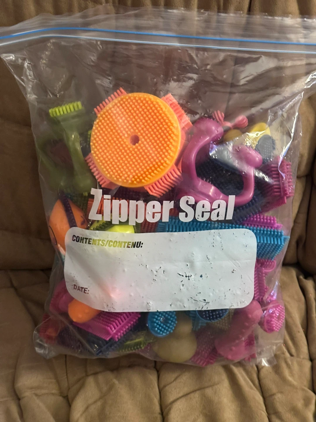 Bristle Blocks in Zipper Seal Bag