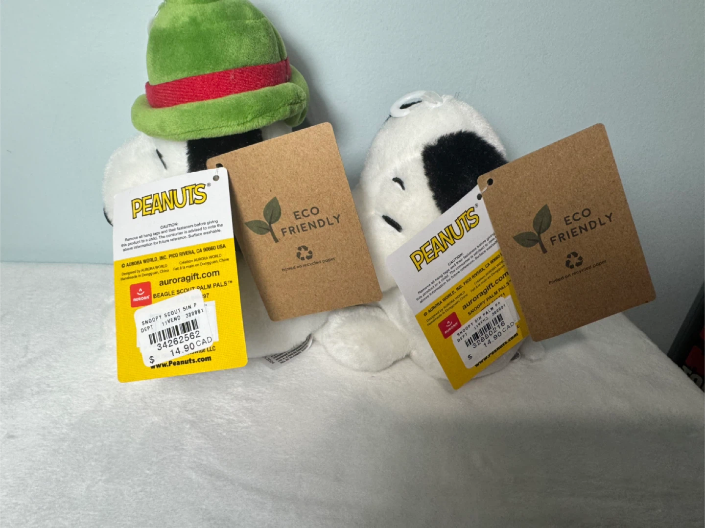 NEW with tags 2 Peanuts Snoopy Plushies Palm Pals! - photo 5