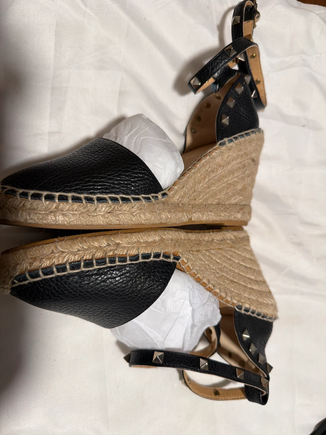 275 central Black Espadrille Wedge Sandals - # Size 37 - photo 4