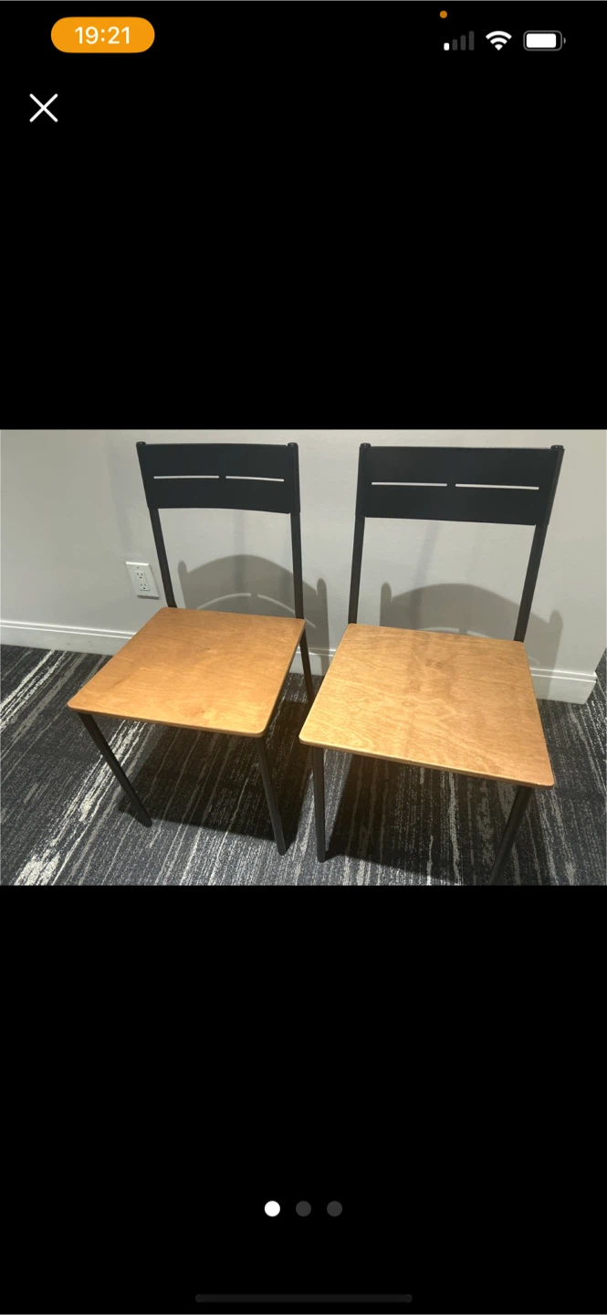 Pair of Wooden Seat Chairs
