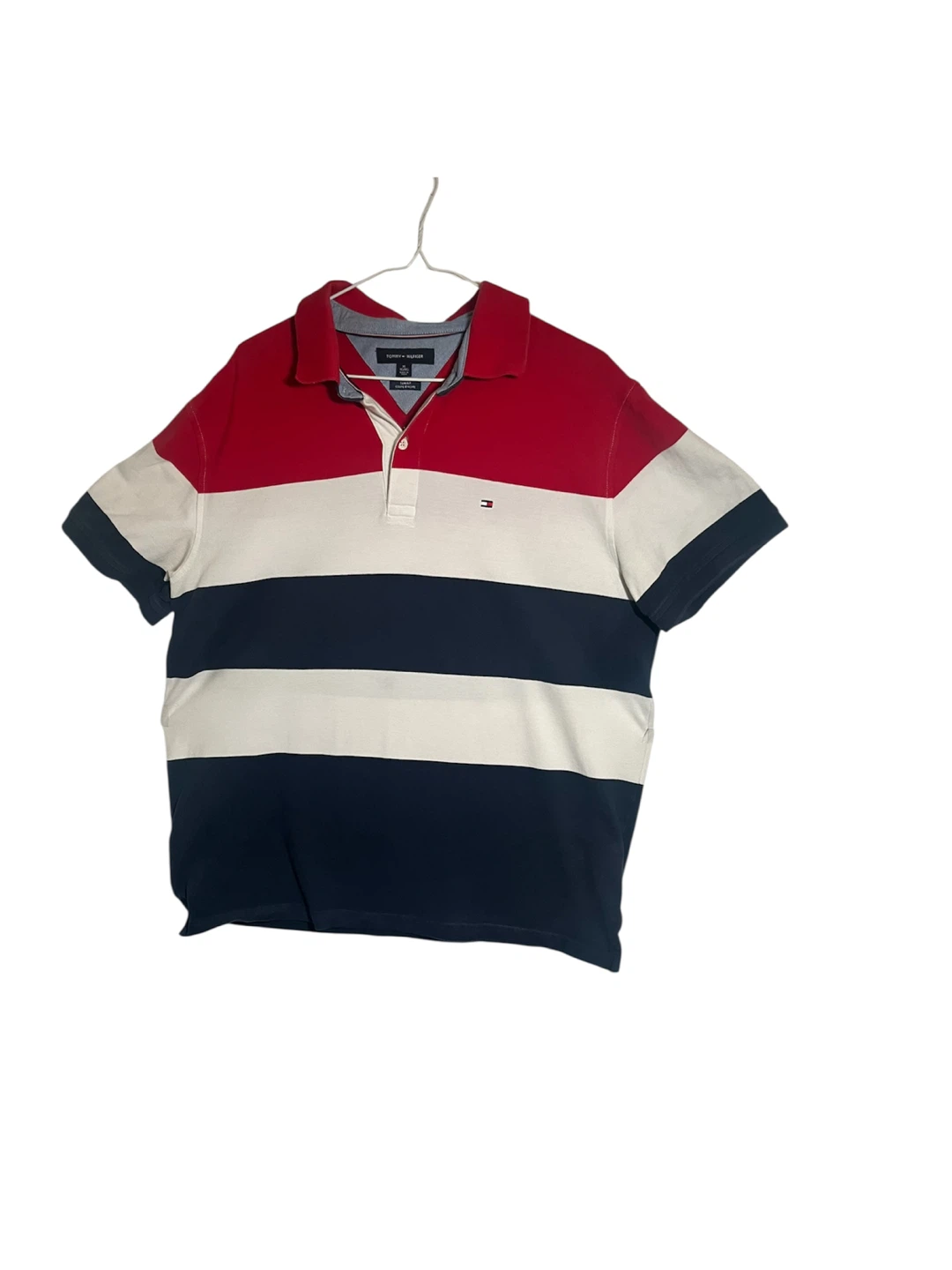 Tommy Hilfiger Polo Shirt - Red, White, Blue