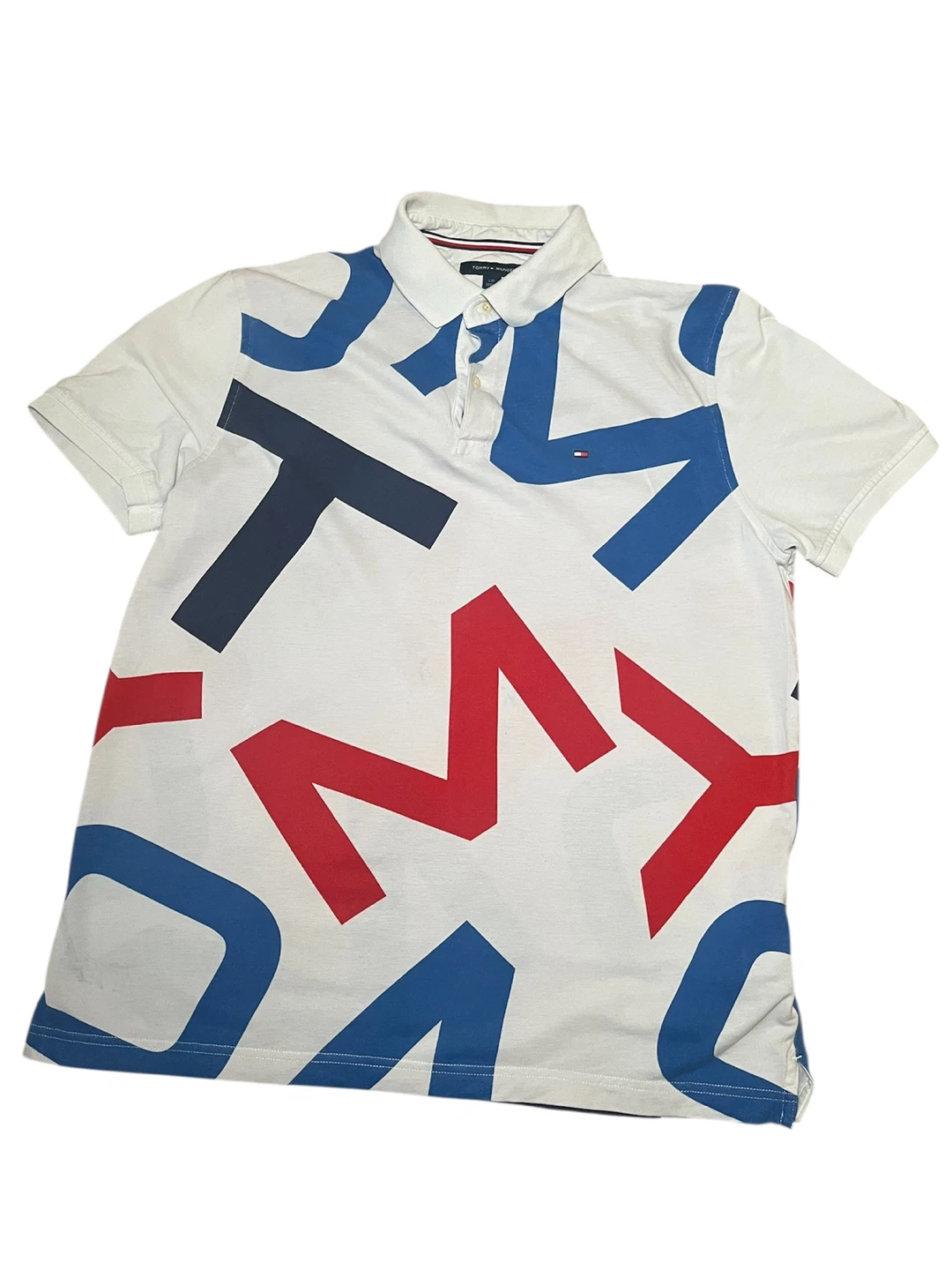 Tommy Hilfiger Polo Shirt - White with Letter Print
