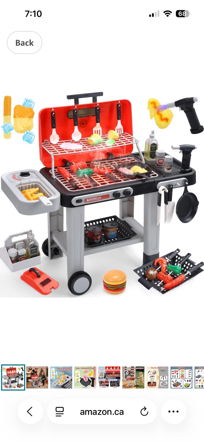 New Cute Stone Toy BBQ Grill Playset