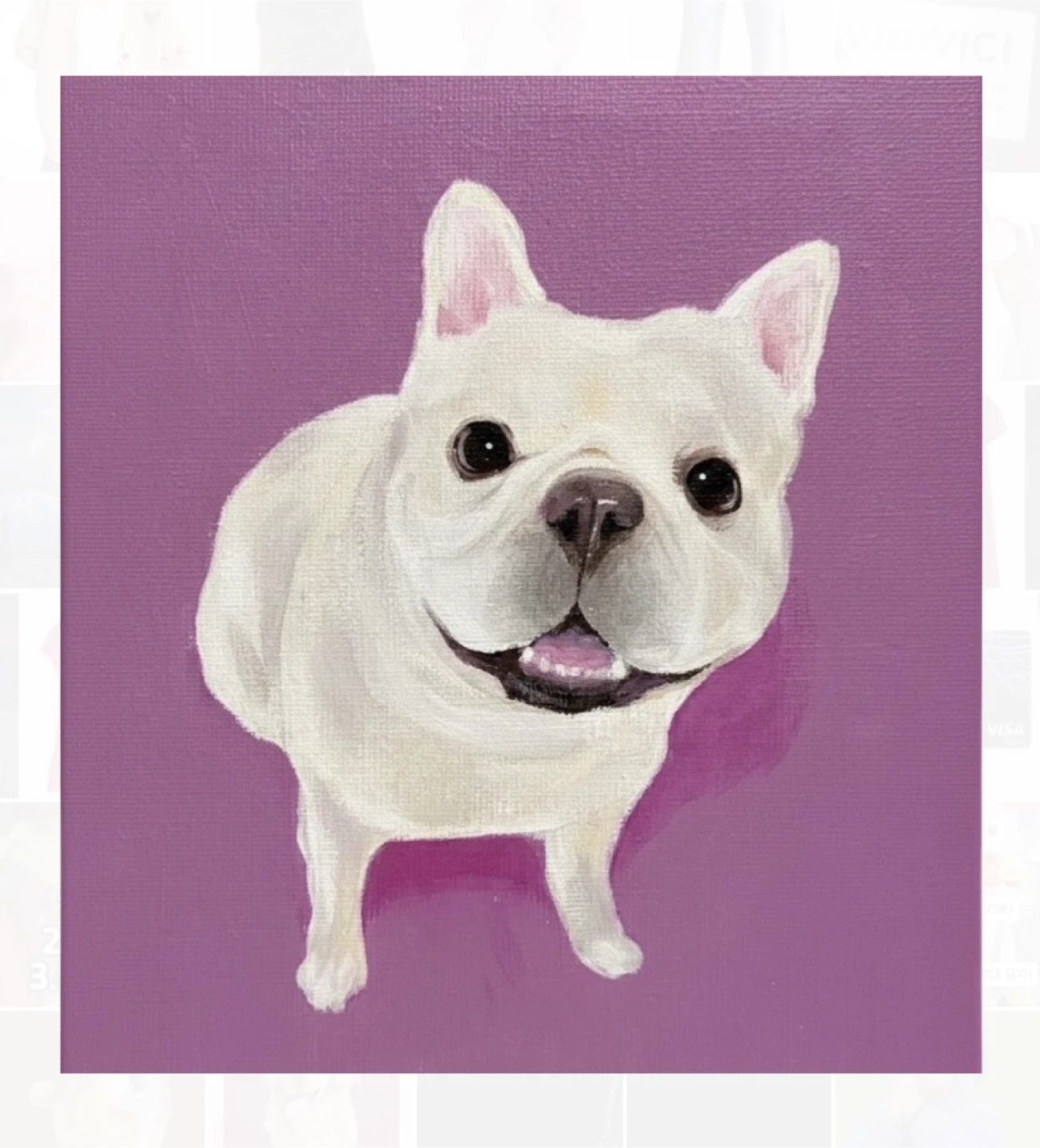🎨original pet portrait painting🖼️ 8”X8”