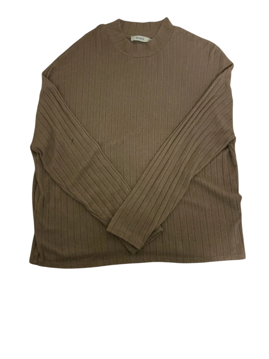 RICKIS Ribbed Long Sleeve Top - Brown