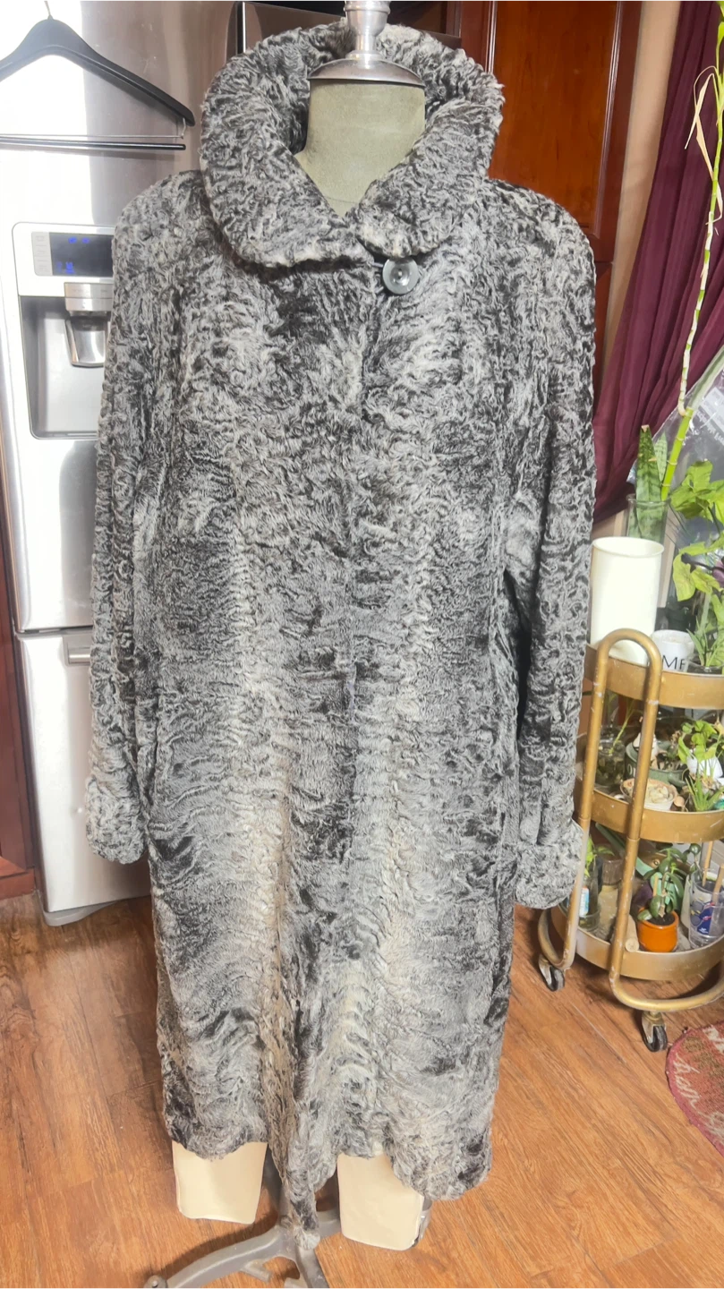 Vintage Gray-wool WomenFur Coat - photo 2