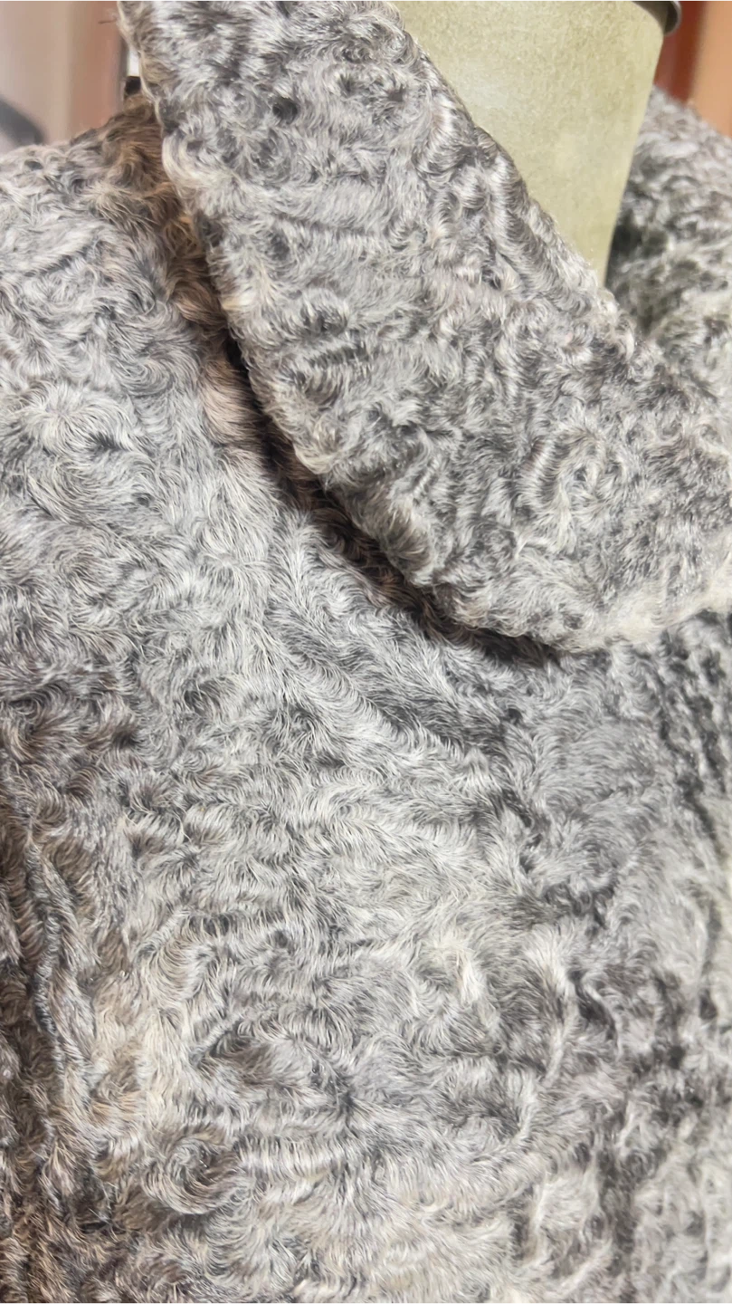 Vintage Gray-wool WomenFur Coat - photo 4