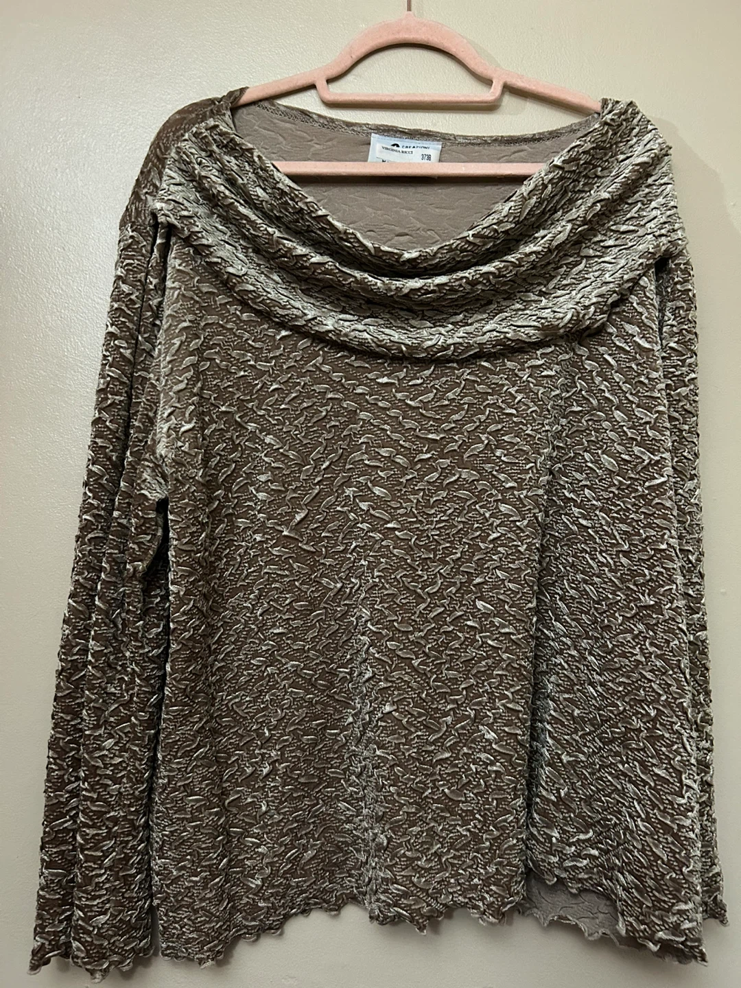 XL Gold Blouse with Draped Neckline