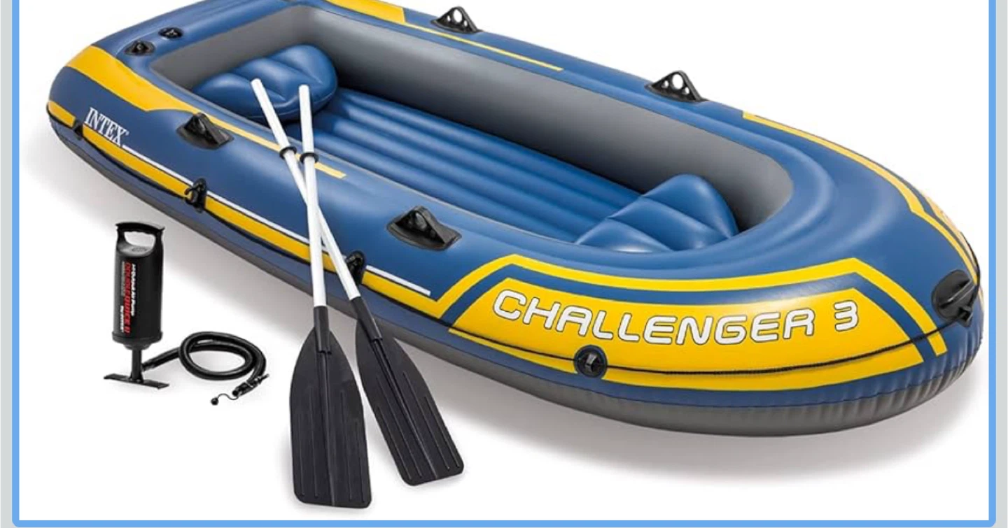 Intex 68370EP Challenger 3 Inflatable Raft Boat Set