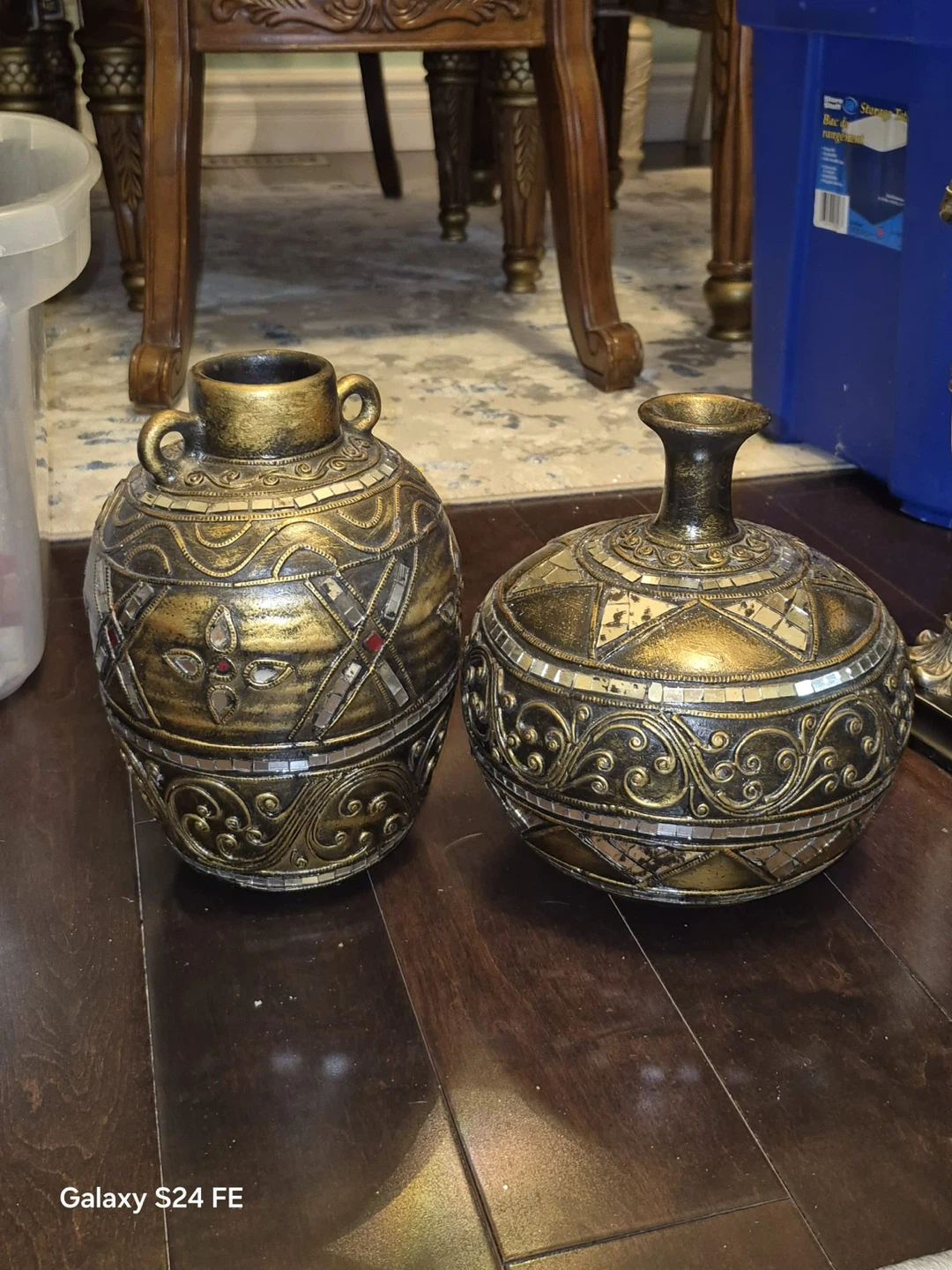Decorative Gold Vases - Set of 2