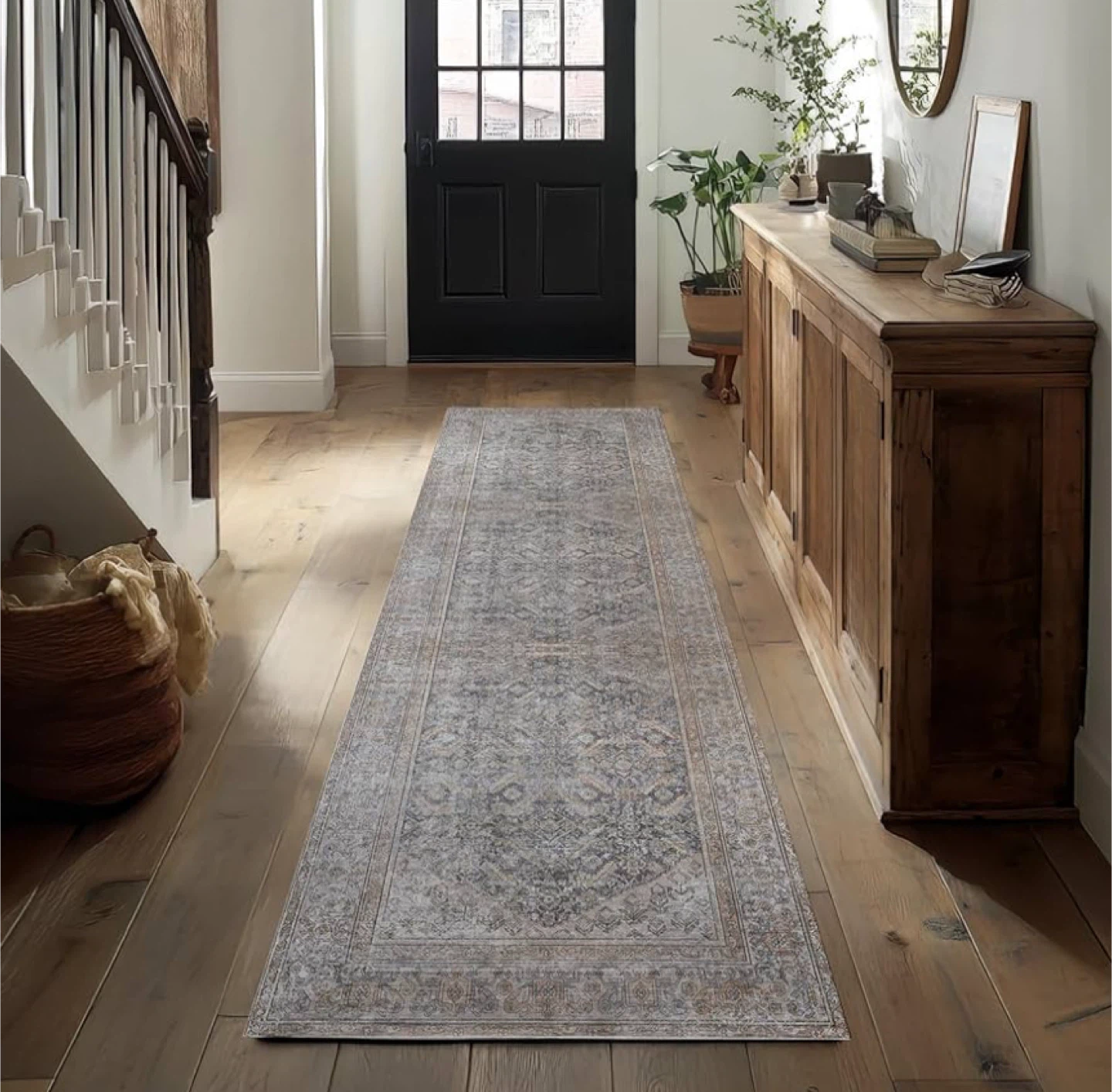 Vintage Style Runner Rug - Stain Resistant(2’6”x10’)