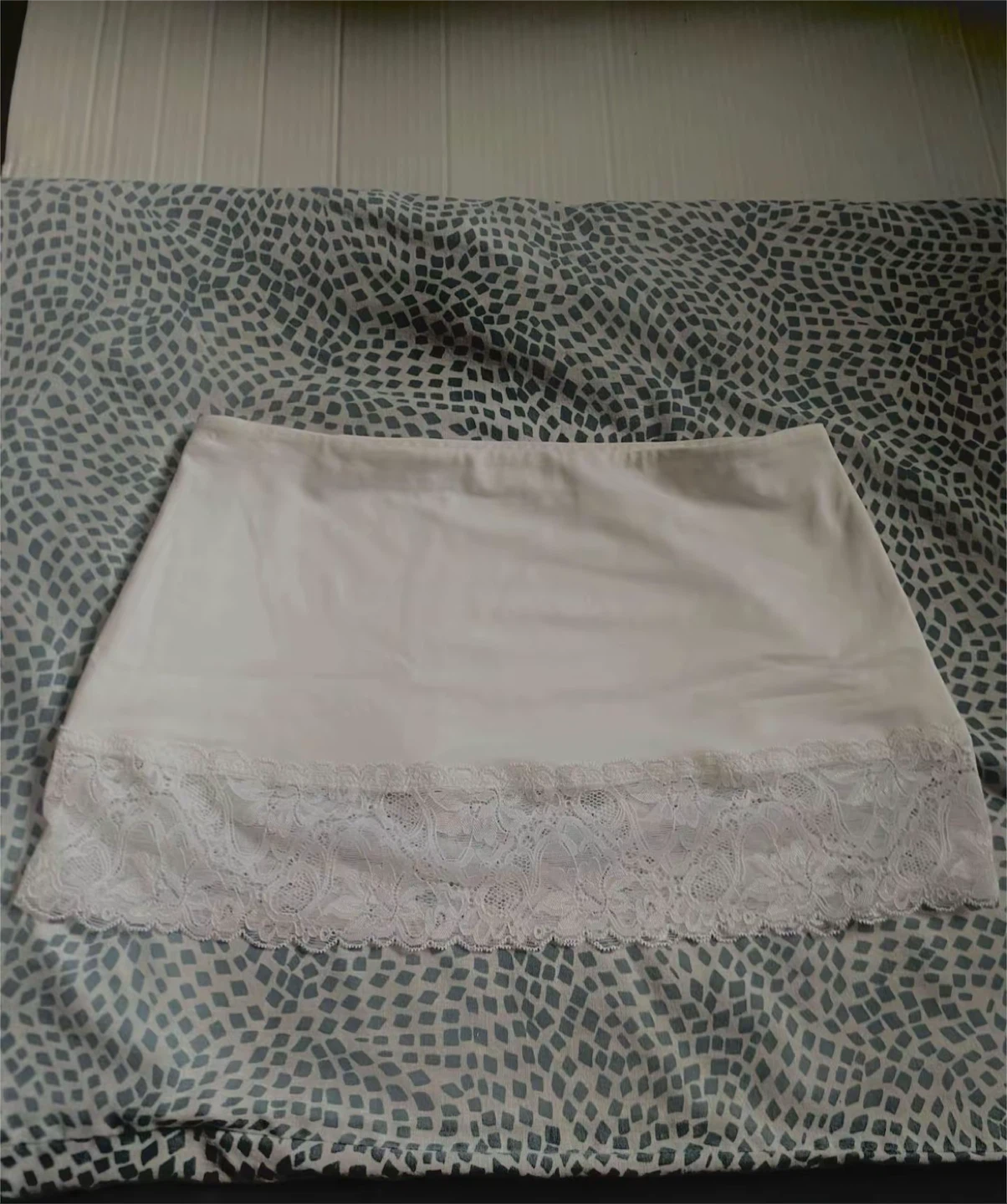 White Lace Trimmed Skirt