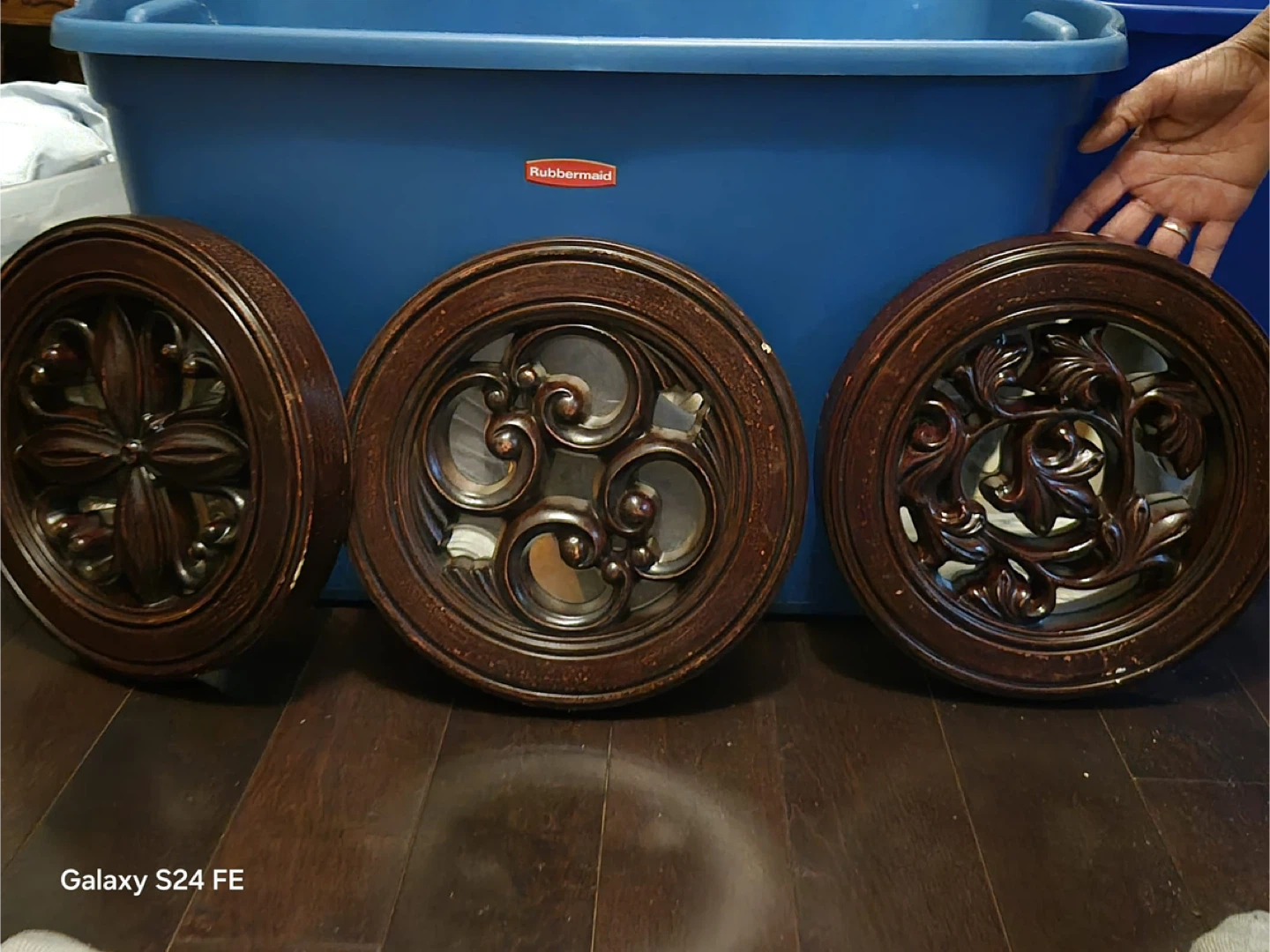 Set of 3 Round Wooden Wall Decor - photo 2
