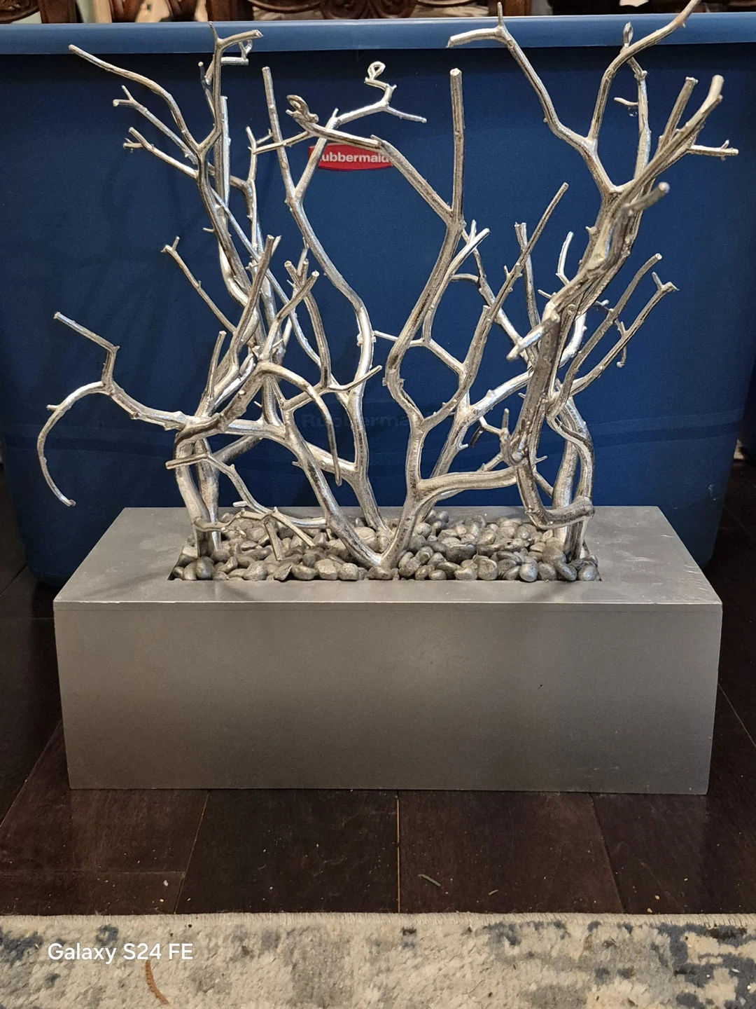 Silver Metal Branch Sculpture - photo 2
