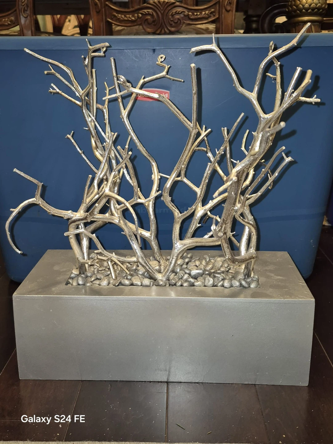 Silver Metal Branch Sculpture