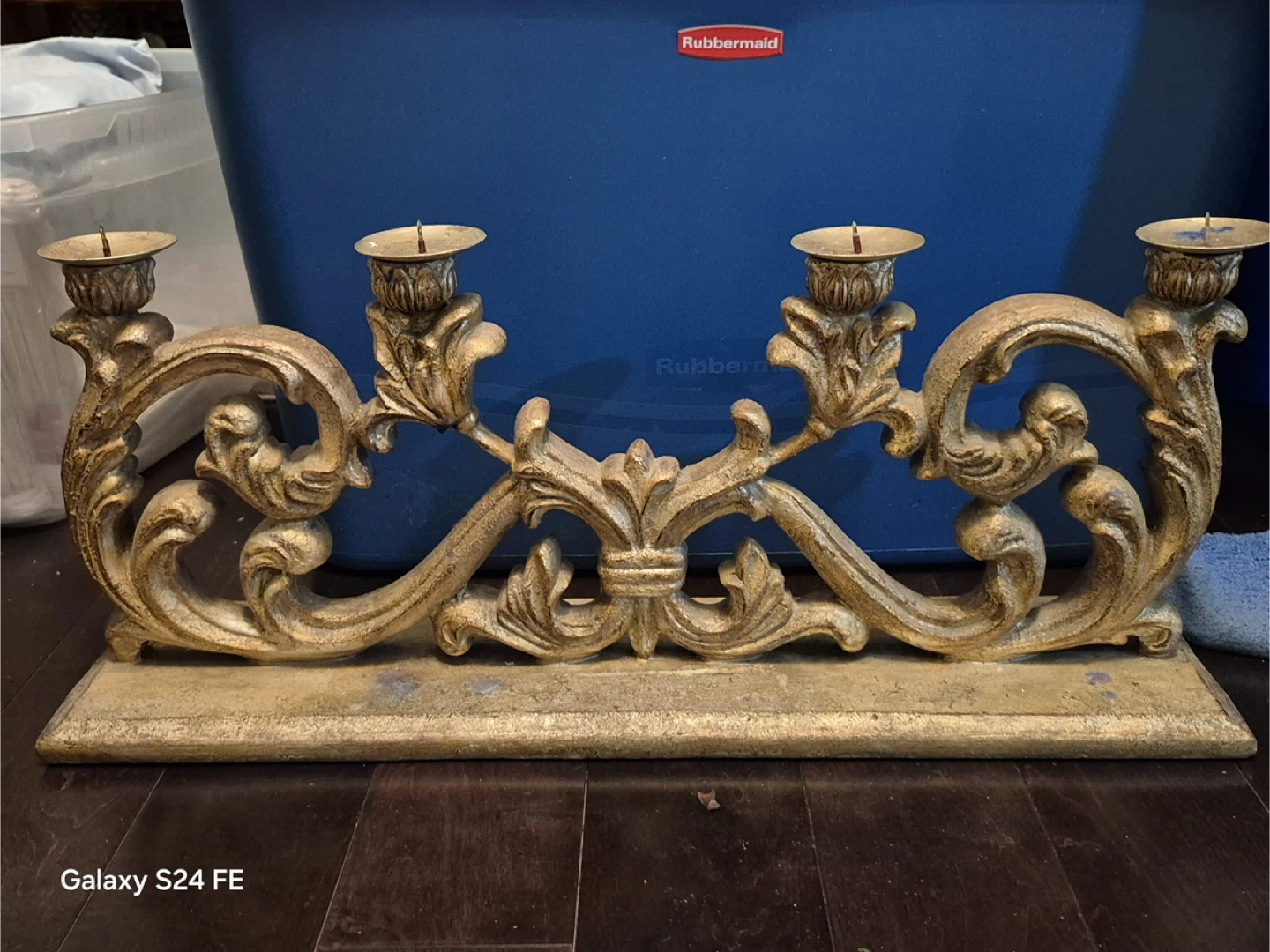 Vintage Ornate Gold Candlestick Holder