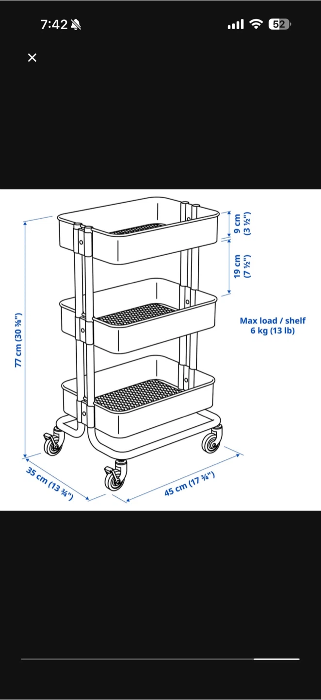 Ikea Raskog Cart - Black - Like New! - photo 2
