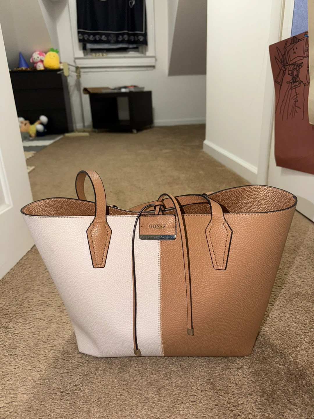 Guess Tote Bag - Tan/White