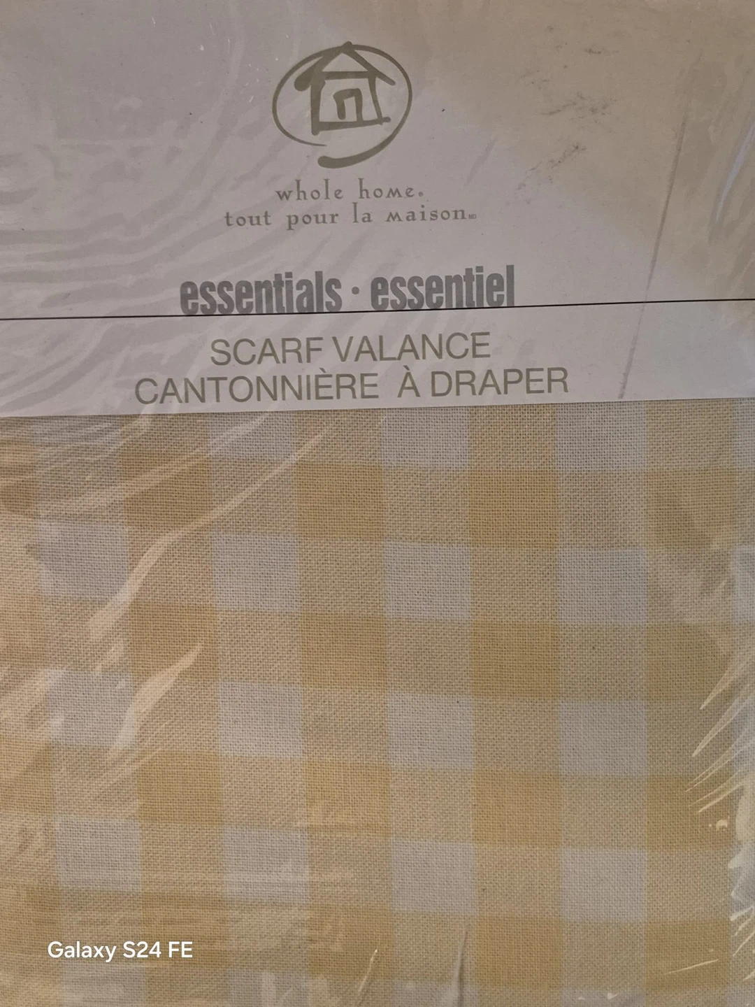 Whole Home Yellow Gingham Scarf Valance