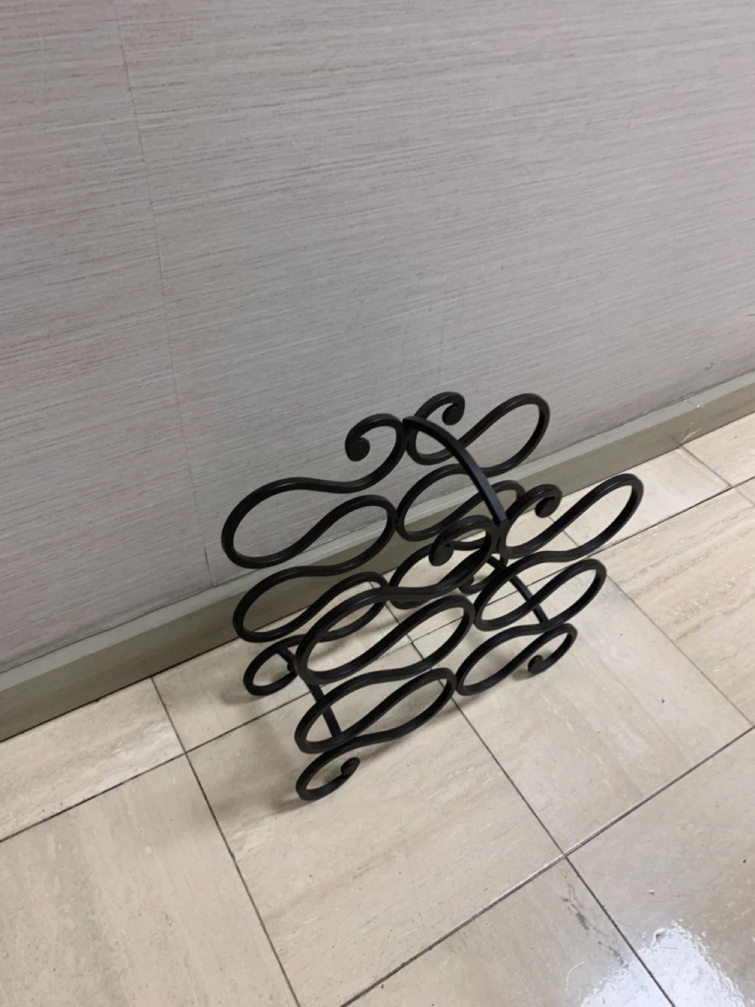 Black Metal Wine Rack