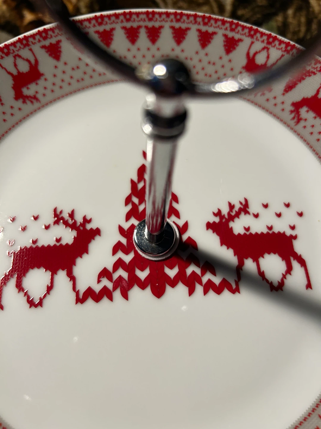 Vintage Sears WholeHome 2-Tier Christmas Serving Tray/Cake Stand - photo 3
