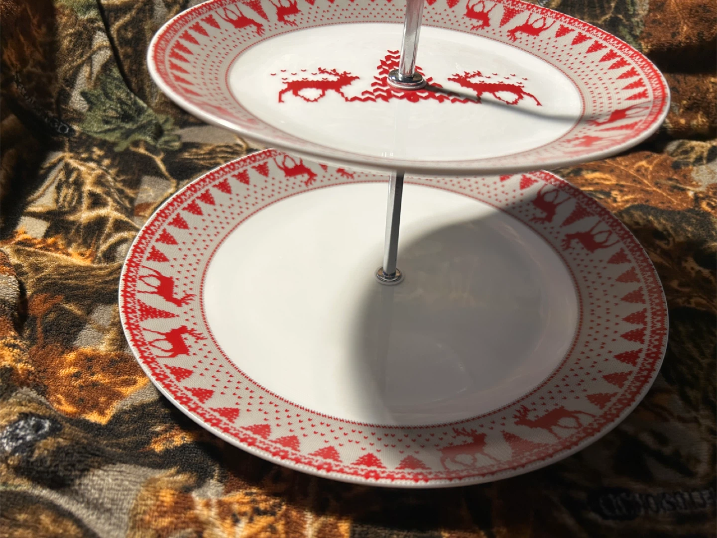 Vintage Sears WholeHome 2-Tier Christmas Serving Tray/Cake Stand - photo 2