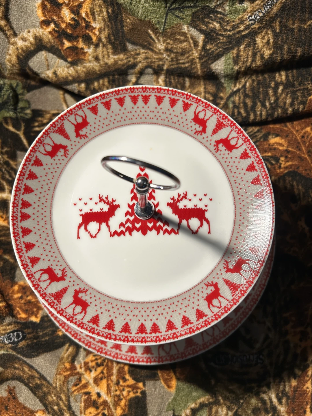 Vintage Sears WholeHome 2-Tier Christmas Serving Tray/Cake Stand - photo 5