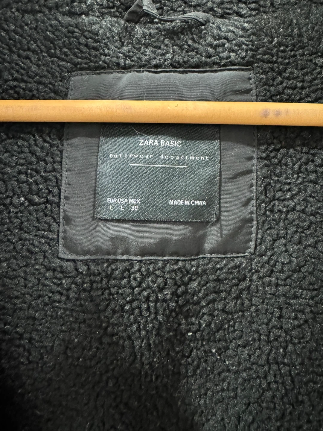 Zara Basic Black Winter Coat - Size L - photo 2