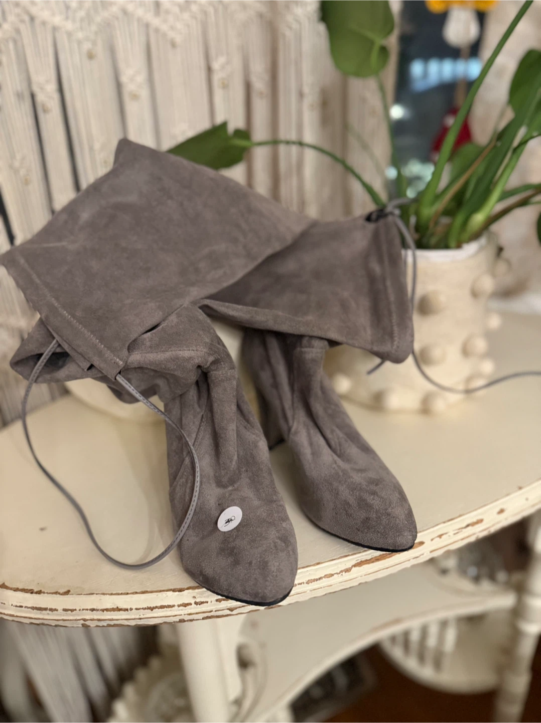 Stuart Weitzman Grey Suede Boots - Size 37