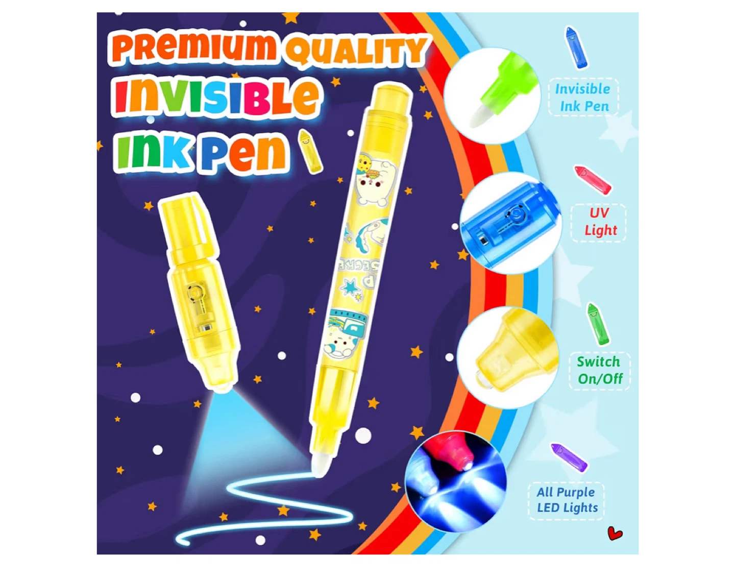 New Invisible Ink Pen with UV Light - photo 3