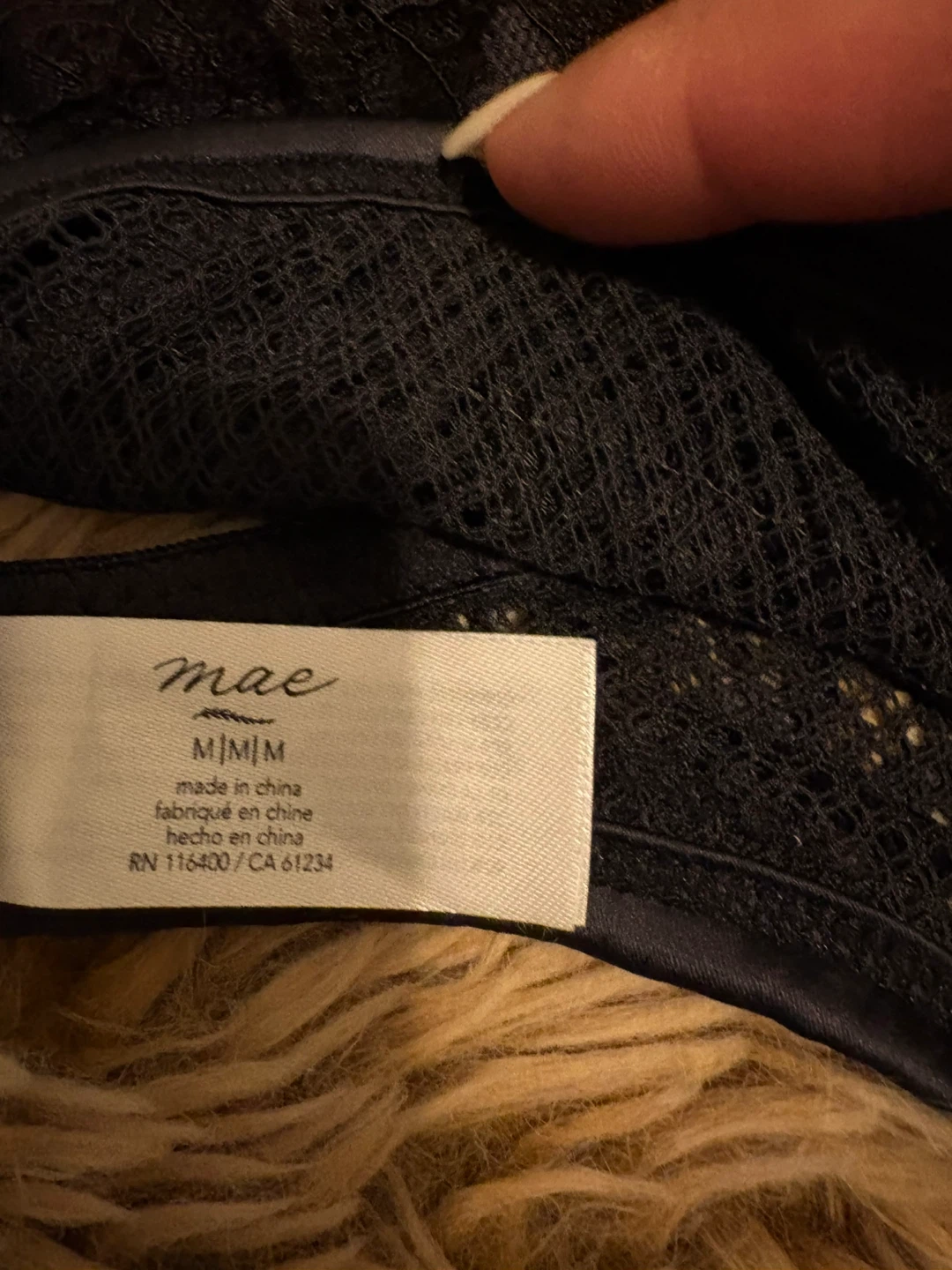 Mae Black Lace Bralette - Size M - photo 3