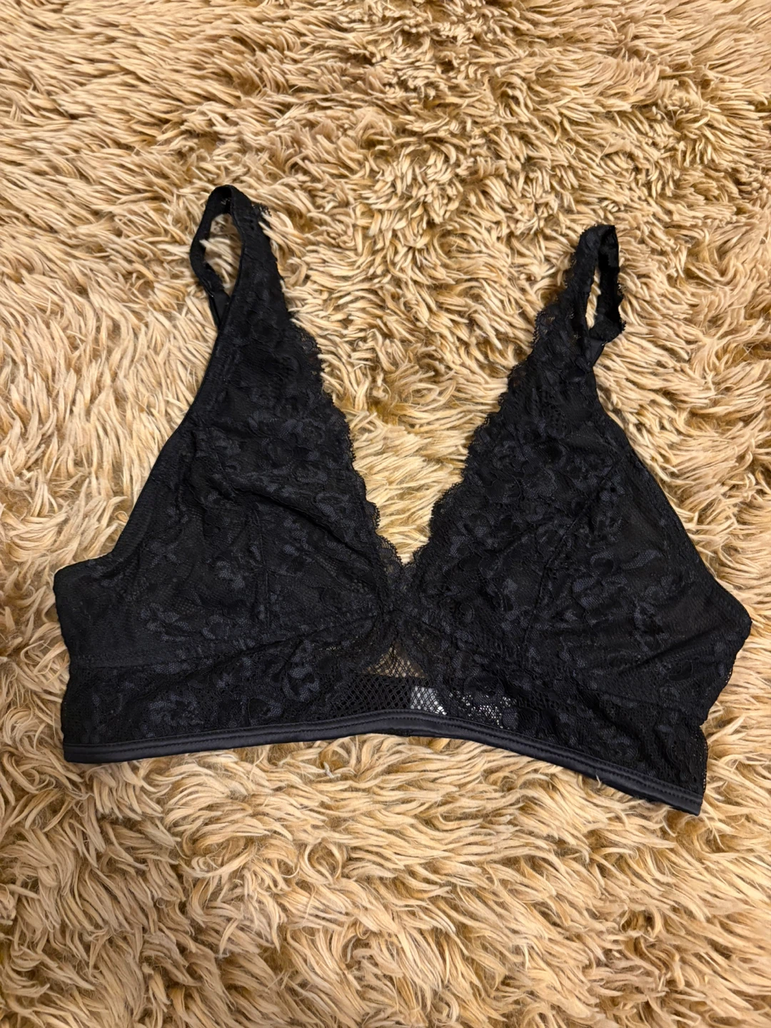 Mae Black Lace Bralette - Size M
